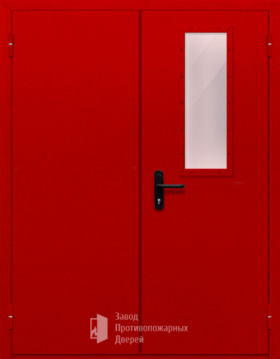 Фото двери «Двупольная со стеклом (красная)» в Дедовску