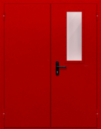 Фото двери «Двупольная со стеклом (красная)» в Дедовску